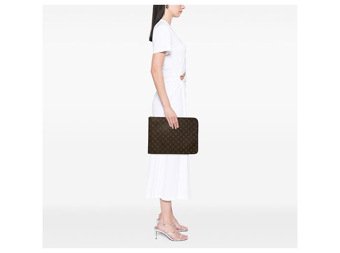 Louis Vuitton Brown Monogram Poche Documents Portfolio Marrone - vista 6