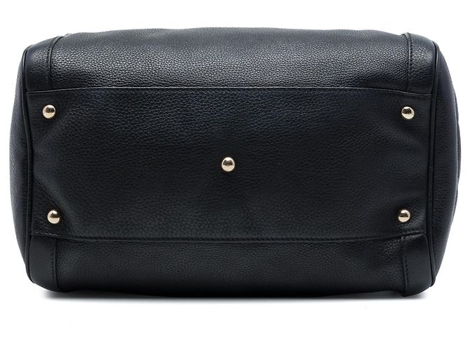 Borsa Gucci Soho Boston Media in pelle di vitello martellata nera Nero - vista 3