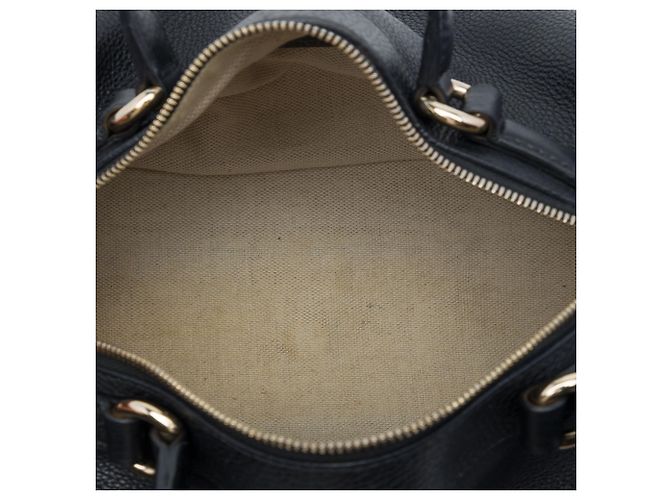 Borsa Gucci Soho Boston Media in pelle di vitello martellata nera Nero - vista 4
