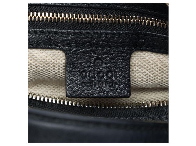 Borsa Gucci Soho Boston Media in pelle di vitello martellata nera Nero - vista 5