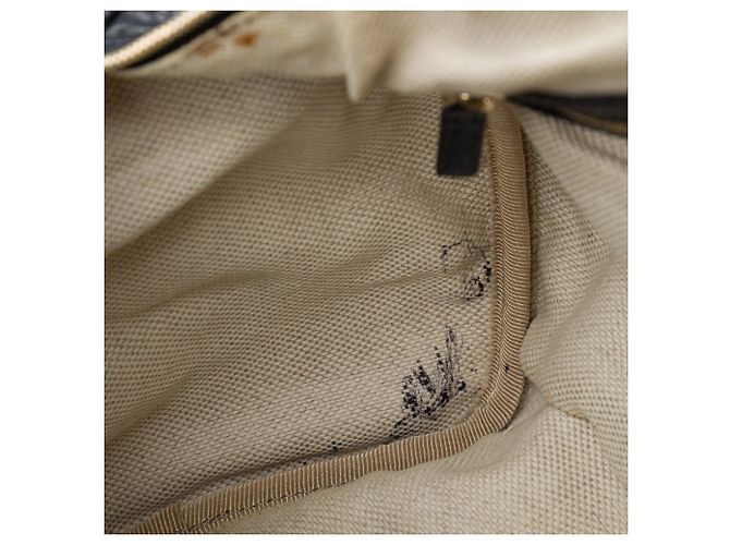 Borsa Gucci Soho Boston Media in pelle di vitello martellata nera Nero - vista 6