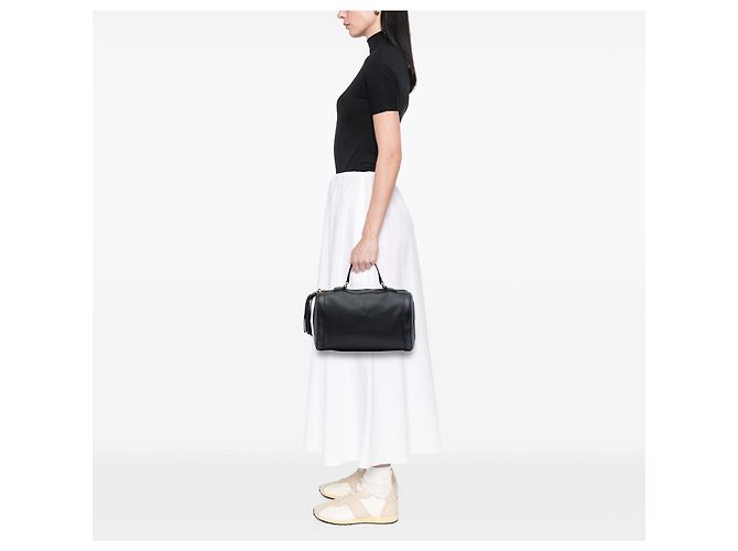 Borsa Gucci Soho Boston Media in pelle di vitello martellata nera Nero - vista 7