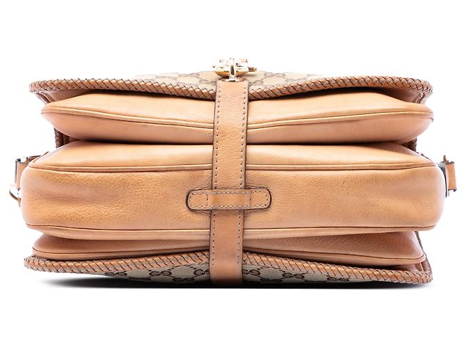 Borsa a tracolla Gucci Marrakech in tela GG beige - vista 3