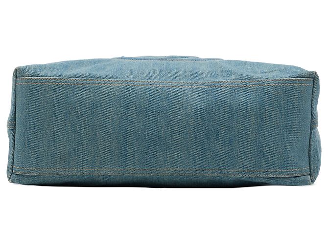 Borsa Tote Soho Chain Gucci in denim blu taglia Medium - vista 3