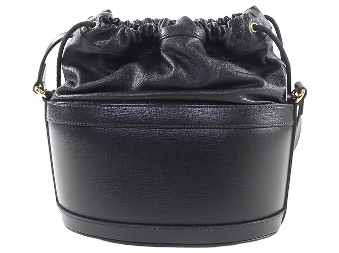 Borsa a secchiello Gucci Horsebit 1955 in pelle di vitello nera Nero - vista 2