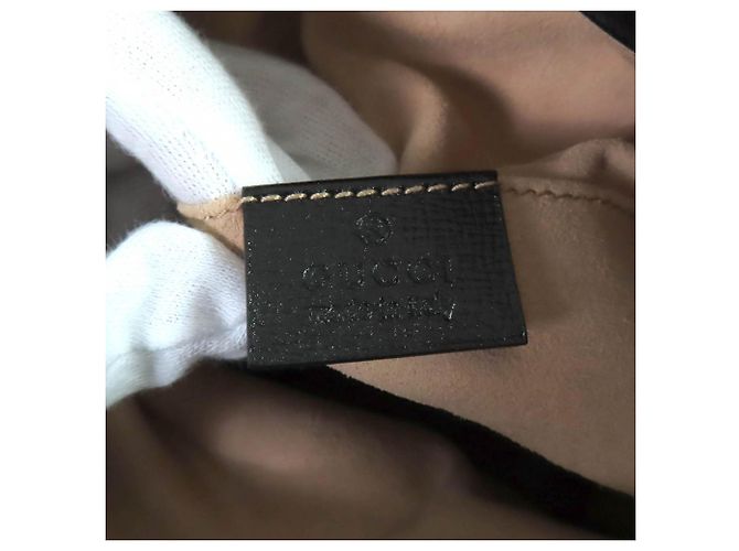 Borsa a secchiello Gucci Horsebit 1955 in pelle di vitello nera Nero - vista 5