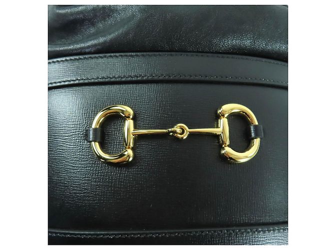 Borsa a secchiello Gucci Horsebit 1955 in pelle di vitello nera Nero - vista 9