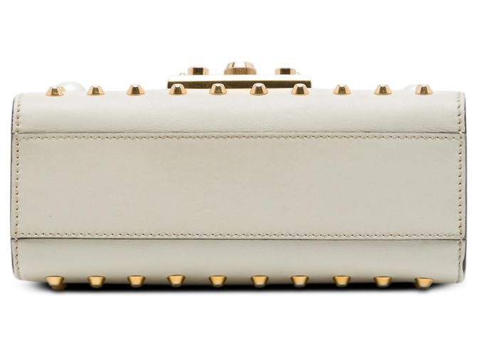 Padlock Borsa crossbody Gucci in pelle bianca Small con perle e chiusura a lucchetto Bianco Bianco sporco - vista 3