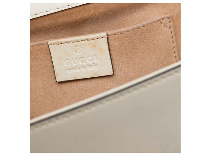 Padlock Borsa crossbody Gucci in pelle bianca Small con perle e chiusura a lucchetto Bianco Bianco sporco - vista 5