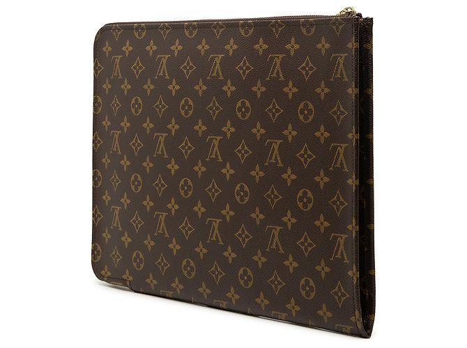 Louis Vuitton Brown Monogram Poche Documents Portfolio Castaño - vista 2