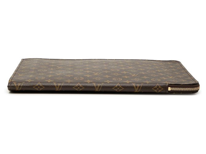 Louis Vuitton Brown Monogram Poche Documents Portfolio Castaño - vista 3