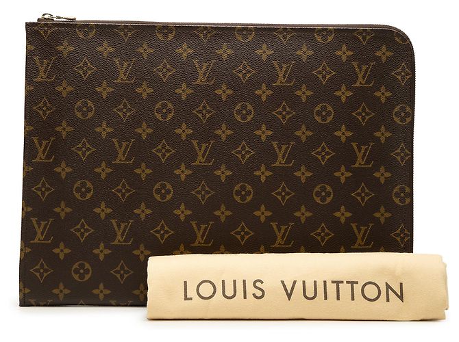 Louis Vuitton Brown Monogram Poche Documents Portfolio Castaño - vista 7