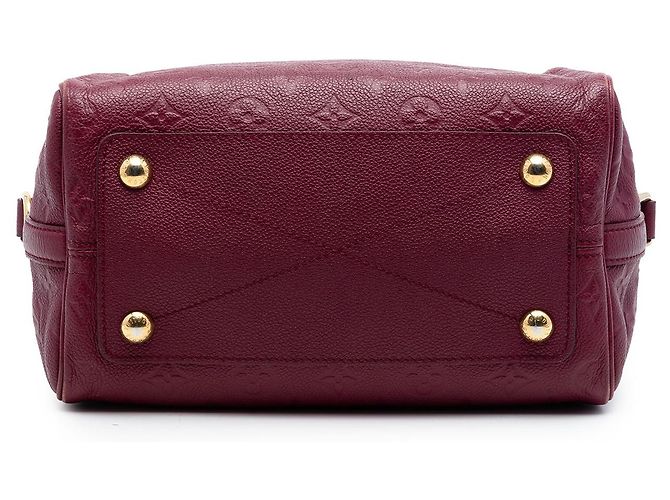 Louis Vuitton Red Monogram Empreinte Speedy Bandouliere 25 Rosso Bordò - vista 3