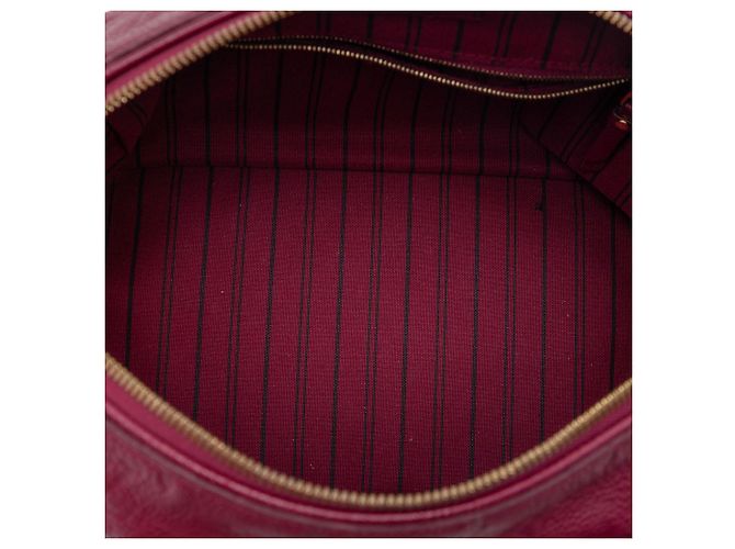 Louis Vuitton Red Monogram Empreinte Speedy Bandouliere 25 Rosso Bordò - vista 4