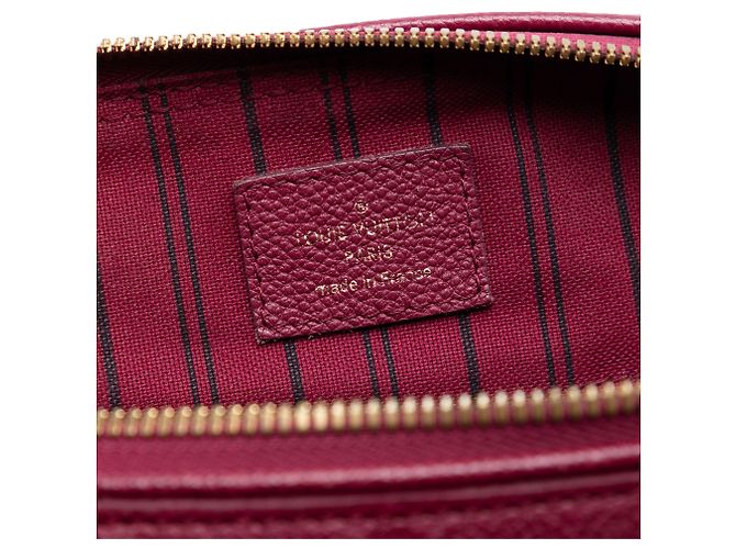 Louis Vuitton Red Monogram Empreinte Speedy Bandouliere 25 Rosso Bordò - vista 5