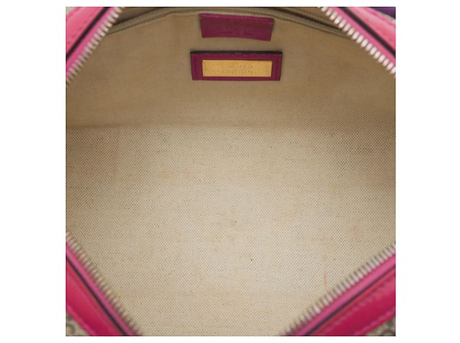 Borsa Boston Gucci Beige Limited Edition Small Multicolor GG Supreme Viola scuro - vista 4