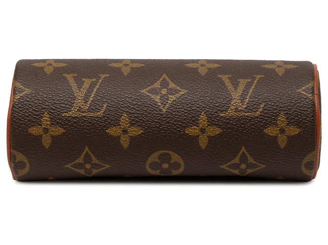 Louis Vuitton Brown Monogram Papillon Pochette Marrone - vista 3