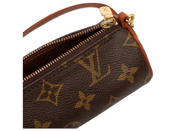 Louis Vuitton Brown Monogram Papillon Pochette Marrone - vista 5