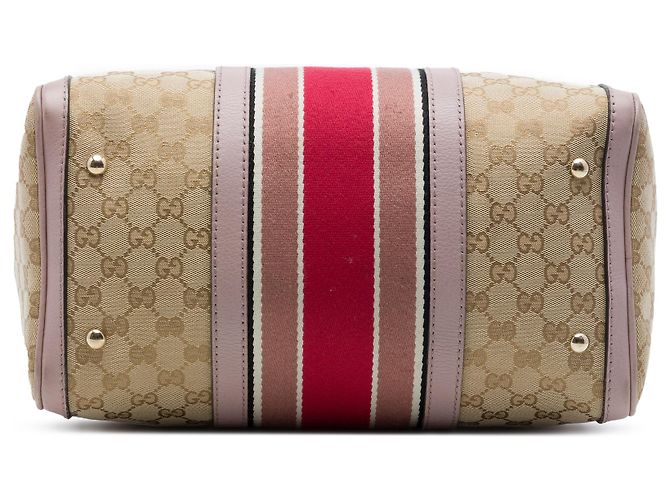 Borsa Boston Gucci Beige Medium GG Canvas Web Joy - vista 3
