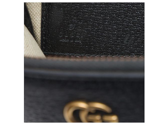 Clutch Gucci GG Marmont in pelle di vitello nera Nero - vista 5