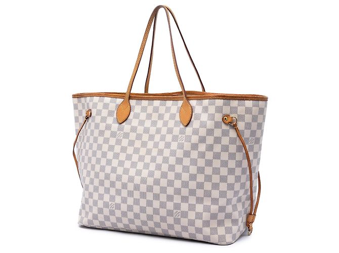 Louis Vuitton White Damier Azur Neverfull GM Bianco - vista 2