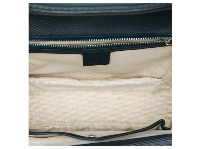 Borsa Gucci Blue Medium Guccissima New Bamboo Top Handle Blu navy - vista 4