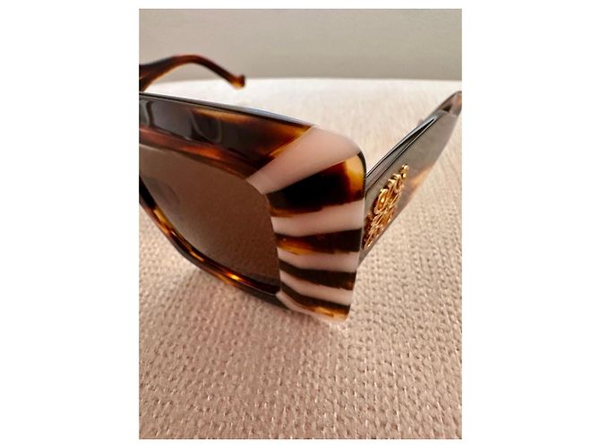 Loewe Sonnenbrille Schildpatt-Optik mit Streifen Braun Weiß Mehrfarben - Ansicht 4