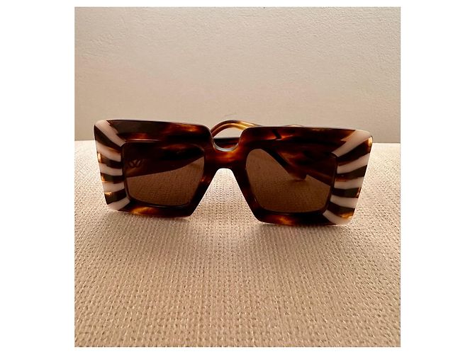 Loewe Sonnenbrille Schildpatt-Optik mit Streifen Braun Weiß Mehrfarben - Ansicht 5