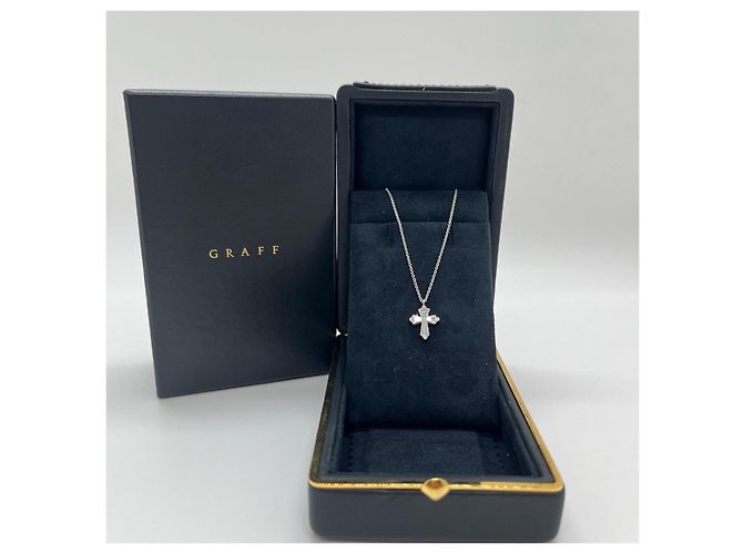 Collana Graff Ice Crystal Croce in Diamanti Argento - vista 3
