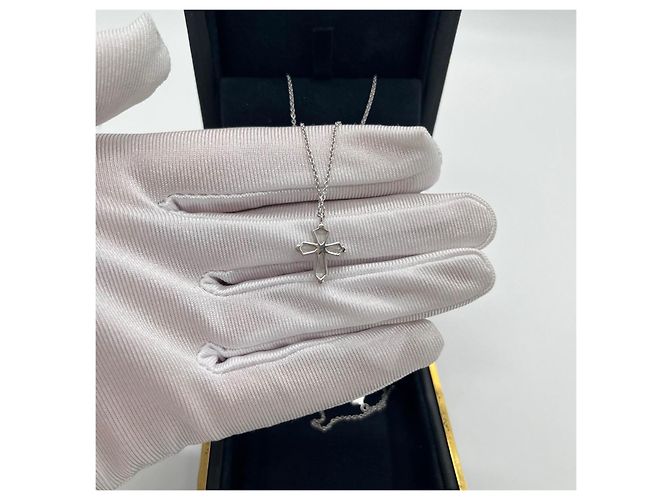 Collana Graff Ice Crystal Croce in Diamanti Argento - vista 4