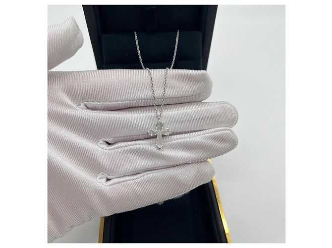 Collana Graff Ice Crystal Croce in Diamanti Argento - vista 5