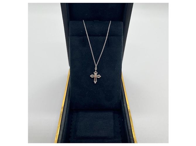 Collana Graff Ice Crystal Croce in Diamanti Argento - vista 6