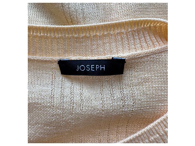 Joseph Strickpullover mit kurzen Ärmeln aus cremefarbener Baumwolle Weiß Roh - Ansicht 4