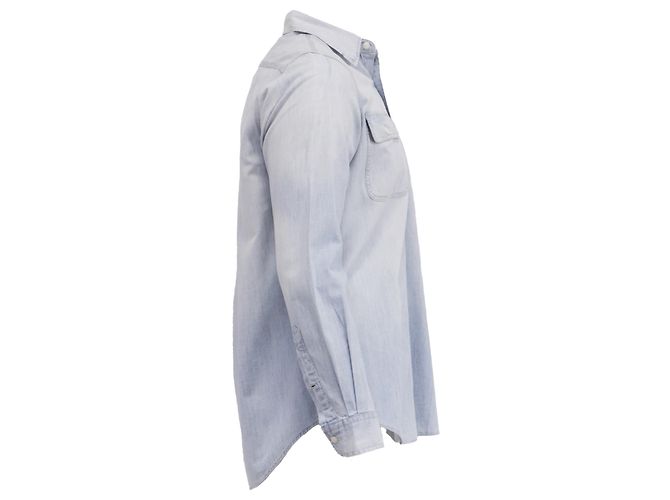 Polo Ralph Lauren Button-Down Denim-Hemd aus hellblauer Baumwolle - Ansicht 3