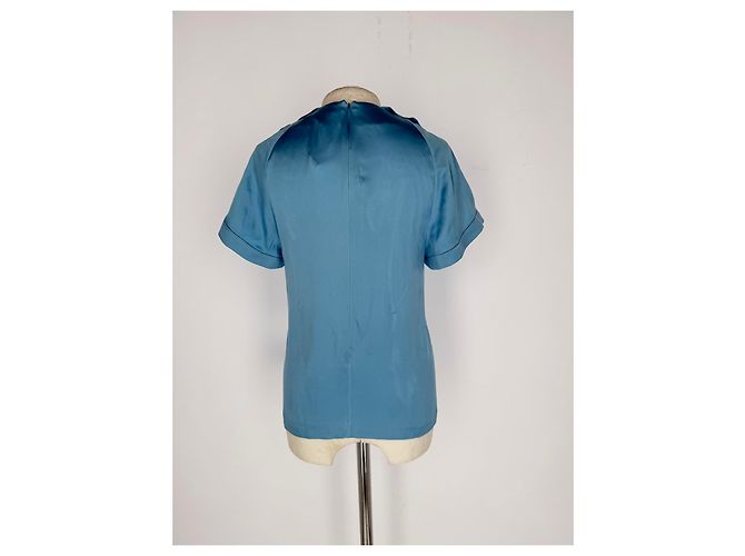 Blusa a maniche corte Chloé in seta blu Blu chiaro - vista 16