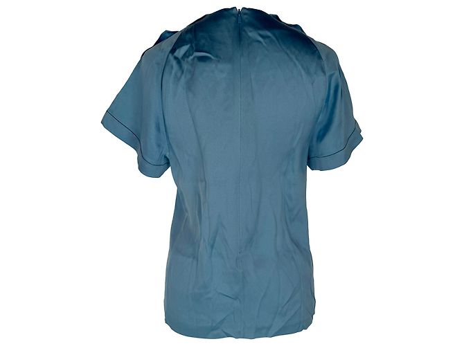 Blusa a maniche corte Chloé in seta blu Blu chiaro - vista 3