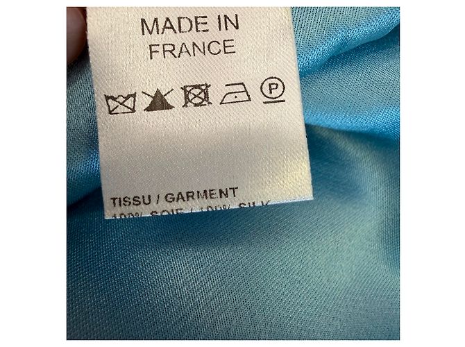 Blusa a maniche corte Chloé in seta blu Blu chiaro - vista 5