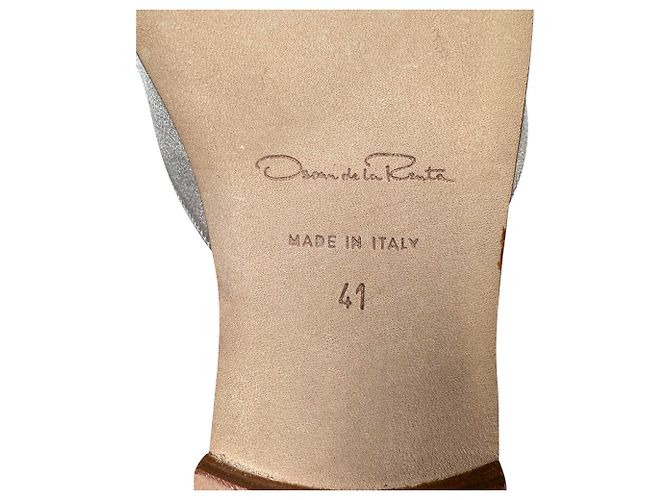 Mules decorate Oscar De La Renta in raso bianco - vista 12