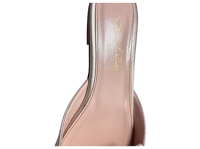 Mules decorate Oscar De La Renta in raso bianco - vista 9