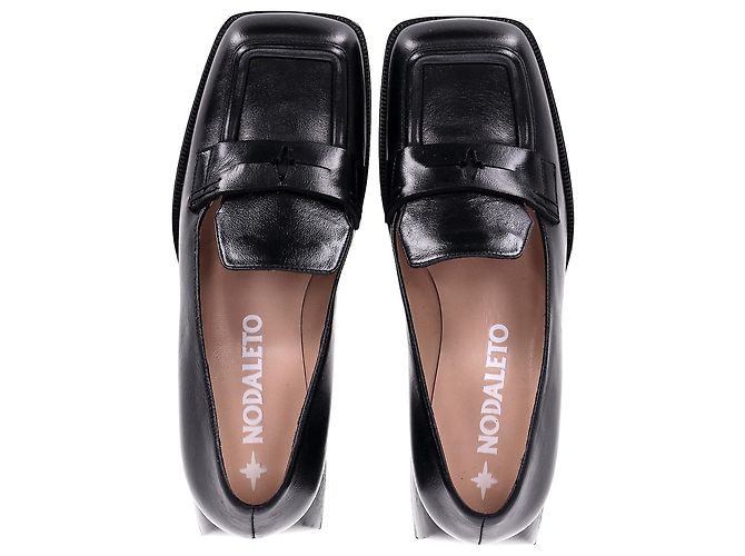 Nodaleto Pumps mit eckiger Kappe aus schwarzem Leder - Ansicht 5