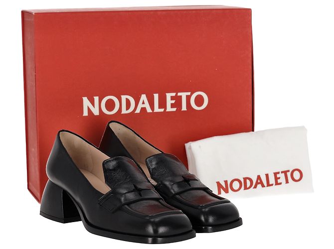 Nodaleto Pumps mit eckiger Kappe aus schwarzem Leder - Ansicht 7