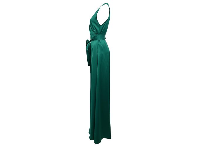 Abito Maxi con scollo a V Diane Von Furstenberg in triacetato verde - vista 2
