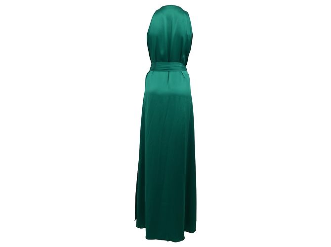 Abito Maxi con scollo a V Diane Von Furstenberg in triacetato verde - vista 3
