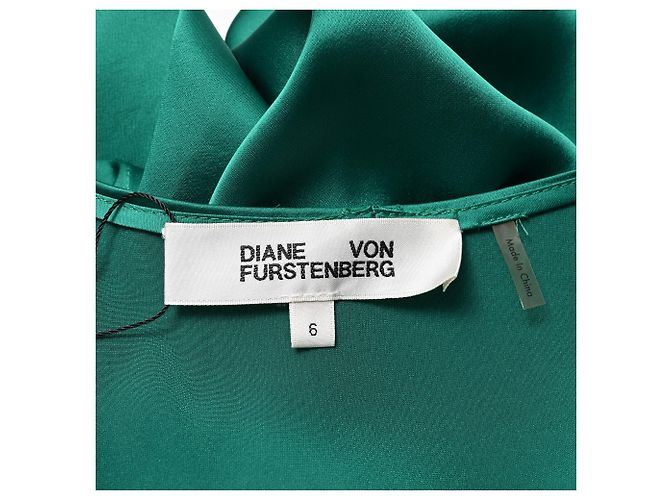 Abito Maxi con scollo a V Diane Von Furstenberg in triacetato verde - vista 5