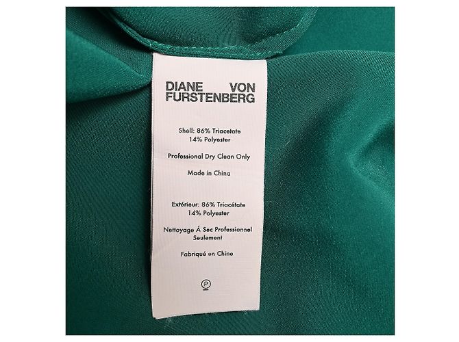 Abito Maxi con scollo a V Diane Von Furstenberg in triacetato verde - vista 6