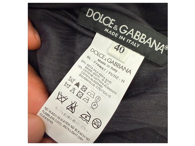 Dolce & Gabbana Mesh-Bluse aus schwarzer Seide - Ansicht 4