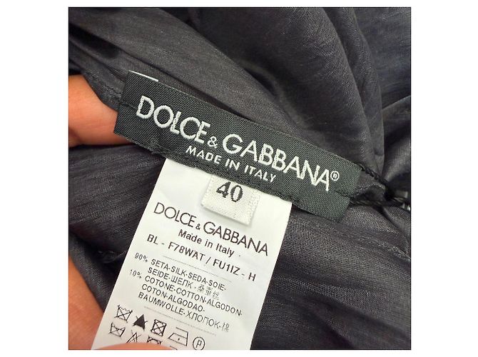 Dolce & Gabbana Mesh-Bluse aus schwarzer Seide - Ansicht 8