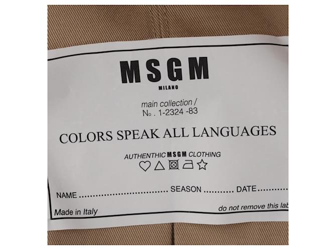 Gabardina MSGM en algodón marrón Castaño - vista 10