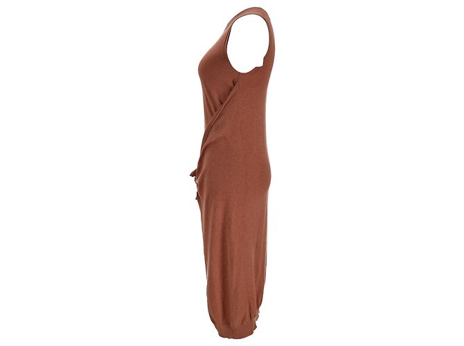 See by Chloé Strick-Midikleid mit Knoten aus Rust-Wolle Orange - Ansicht 2