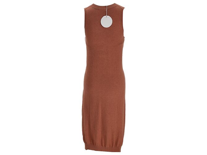 See by Chloé Strick-Midikleid mit Knoten aus Rust-Wolle Orange - Ansicht 3